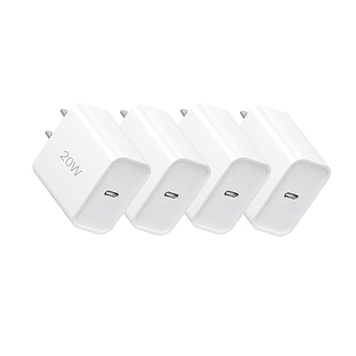i Phone Charger Fast Charging, 4 Pack 20W Type-C Fast Charger Block for i Phone 17/16/15/14/13/12/11 Pro Max/Xs Max/XR/X,USB-C Charge Brick Box
