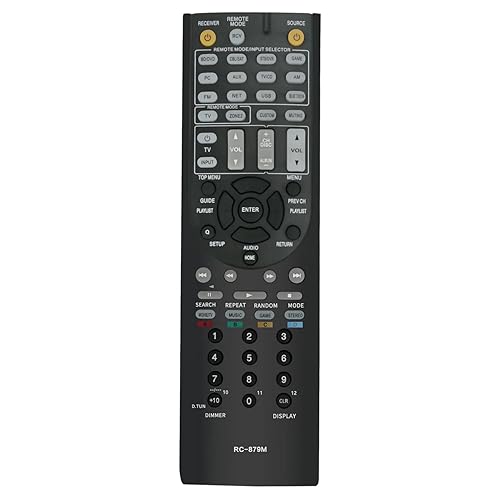 RC-879M Replacement Remote Control for Onkyo AV Receiver Home Theater System in Living Rooms or Rooms, No Programming or Pairing Needed, Replace