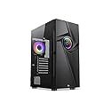 Bgears b-Vortex-RGB Gaming PC ATX case with Optical Illusion Effect ARGB Front Panel, Tempered Glass Side. 1 x USB3.0, Include a 1 x PWM 120mm b-ARGB