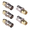 RFaha 5pcs SMA to BNC Coax Connector SMA Male to BNC Female RF Adapter Coax Coaxial Connector Adapter for RF Antennas/Wireless LAN Devices(F18-5)