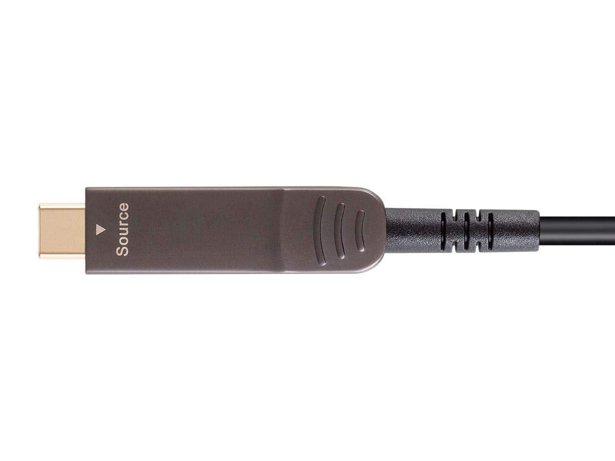 Monoprice USB 3.1 Type-C to HDMI Video Cable - 50 Feet - Black | 4K@60Hz, Fiber Optic, AOC, Transmits Up to 100 Feet, Gold Plated Connectors - SlimRun
