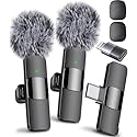 Mini Mic Pro (Latest Model) - Wireless Mini Microphone for iPhone, iPad, Android - 2 Pack Lavalier Microphone for Video Recording - iPhone Mic Crystal