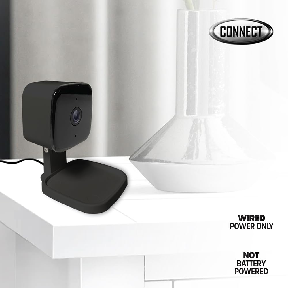 Energizer Smart 2K QHD Security Camera, Wired Indoor 2.4Ghz Wi-Fi Camera, 2-Way Audio, Night Vision, Motion Detection & Instant Alerts, App Control