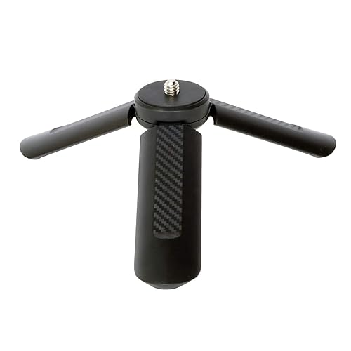 Movo TR-1 Compact Mini Tabletop Tripod/Hand Grip with 1/4" Screw and Folding Feet. Compatible with GoPro, DSLR, Camera, Osmo, Pocket Projector, Zoom