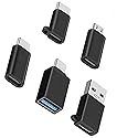 KLJ USB-C Adapters, Type C to Micro USB 3.0 Pack of 5, Black