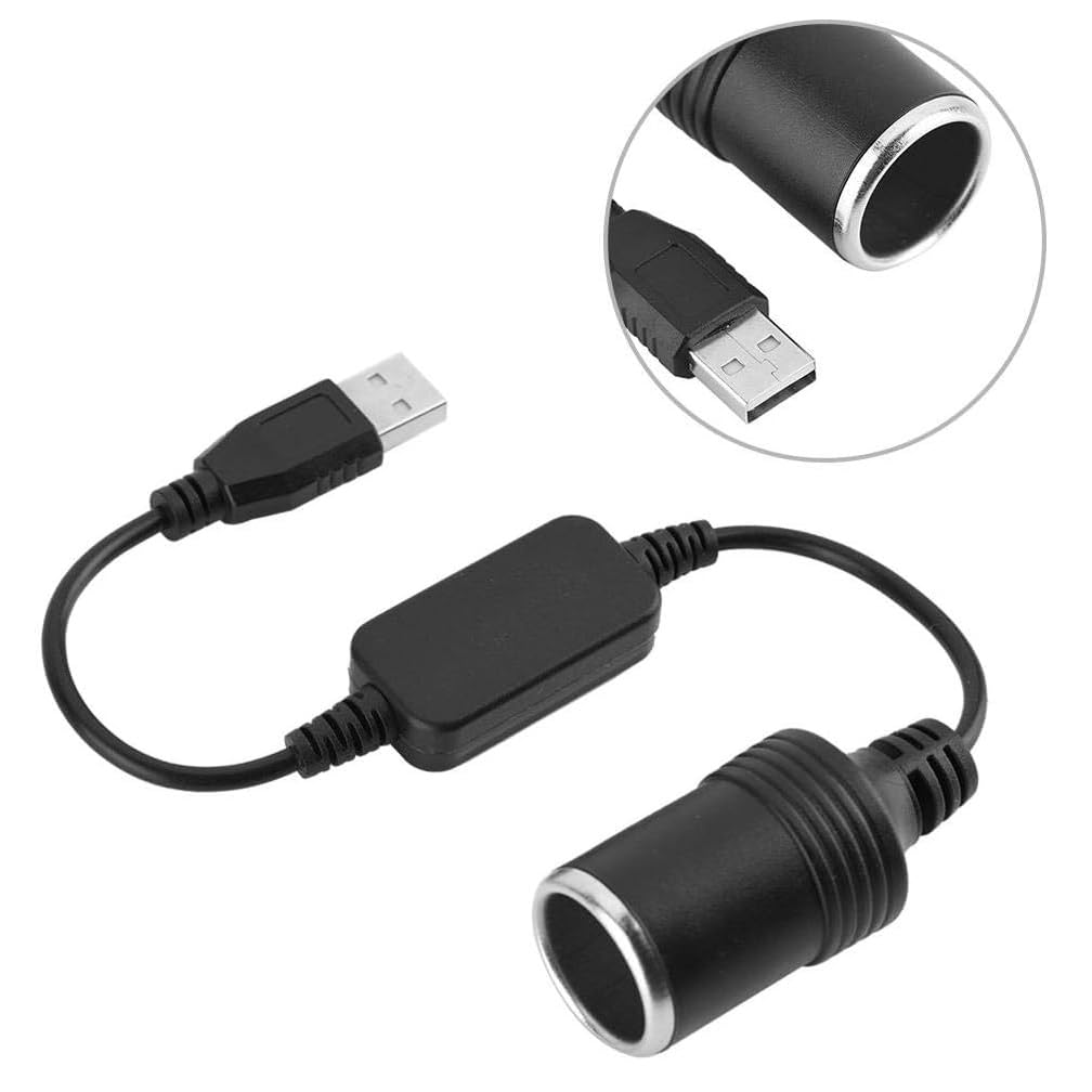 USB A Male to 12V Car Cigarette Lighter Socket Female Power Converter USB to Cigarette Lighter Converter