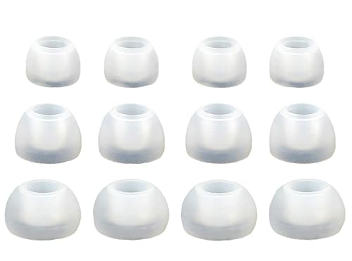 12pcs (TRS-W) Large (L) Replacement Ear Adapters Earbuds Ear Tips for in Ear Earphones with 4.9mm to 6.3mm Nozzle Attachment