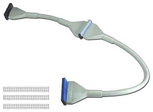 MyCableMart 35IN IDE Cable, ATA/133 Dual Drives 80 Wires Ribbon Bulk Cable, Round Beige