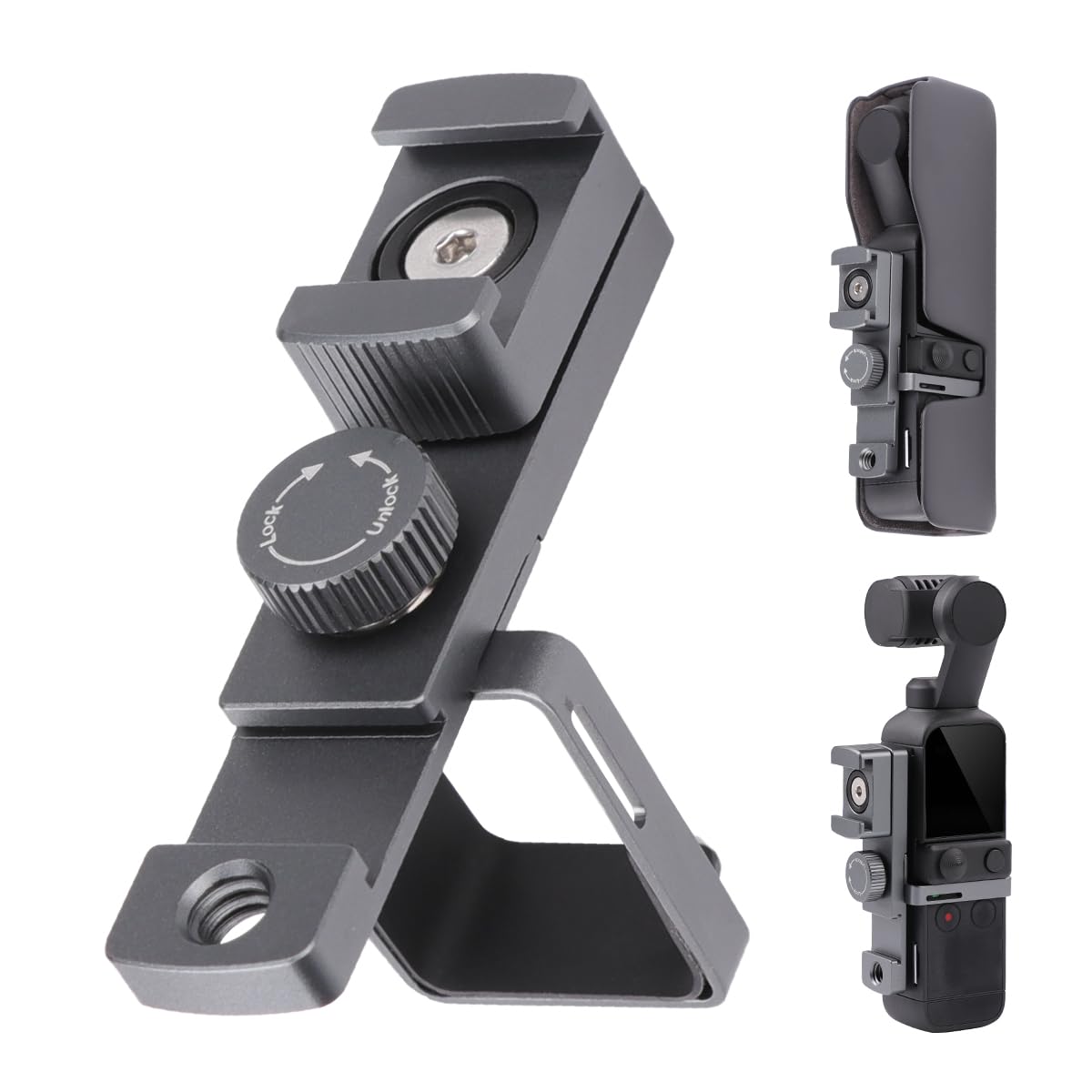 Arnarkok Expansion Rotate Cold Shoe Adapter for DJI Osmo Pocket 2 Handle Accessories Rotatable Cold Shoe,Extended Mount Bracket Strap Attached