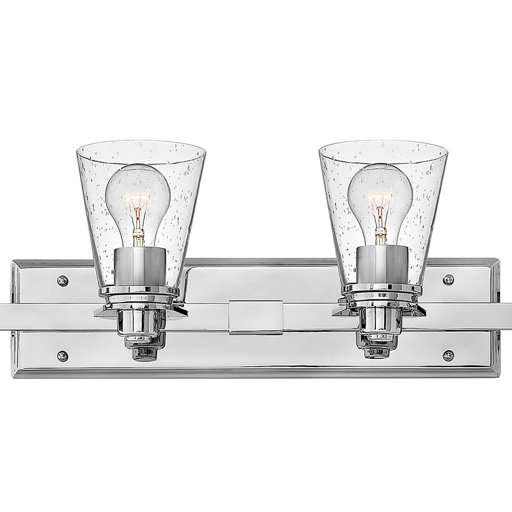 Hinkley Avon Collection Contemporary Modern Six Light Bathroom Vanity Fixture, Chrome with Clear Glass