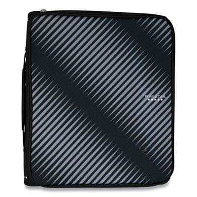 Five Star Zipper Binder, 2 Inch 3-Ring Binder with Round Rings, 5-Tab Expanding File, 380 Sheet Capacity, Black (72536)