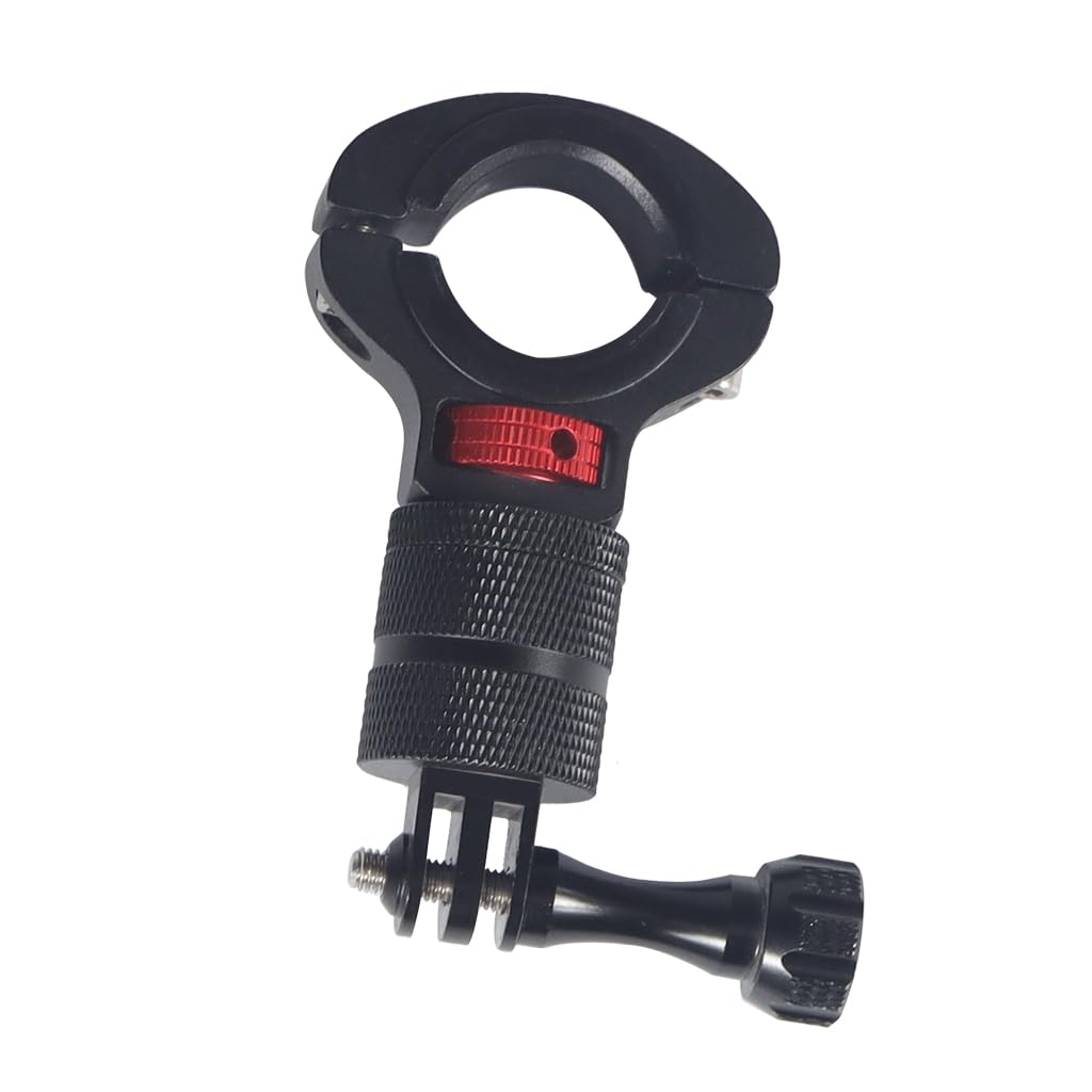 NovelGoal Motorcycle Handlebar Clip Holder 1/4 Screw Bicycle Bike Seatpost Clamp Compatible with Gopro 13 ONE Action Camera Accessories (Black Red