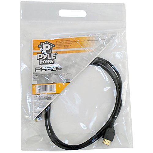 Pyle Home 6-Feet High-Speed HDMI Cable-HDMI Type A Male To HDMI Type D Micro Male Adapter w/ 24K Gold-Plated Connectors,Quad-Shielding Insulation