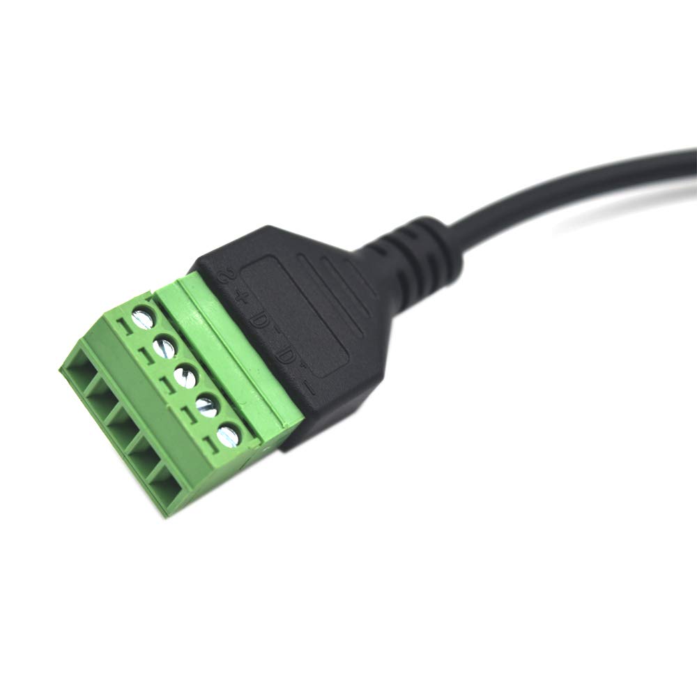 Kework 12 Inch Micro USB 5 Pin Female Terminal Block Cable, Micro USB Extension Plug Bolt Screw Solderless Terminal Adapter Connector Charging