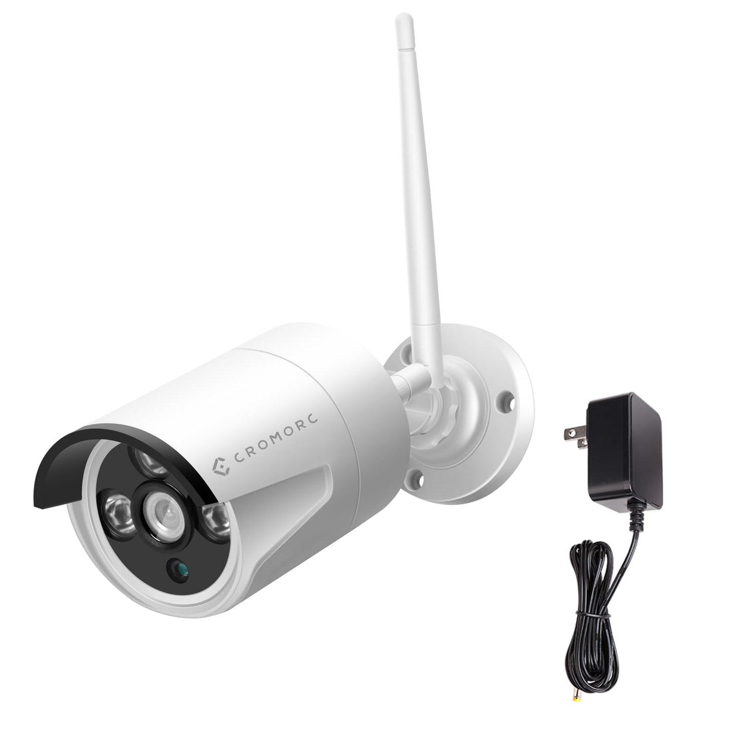 Cromorc 5MP Surveillance Bullet Camera Weatherproof Outdoor Indoor 3.6mm Lens IR Cut Day&Night Vision with 5DB Antenna with Bracket with Power Adapter