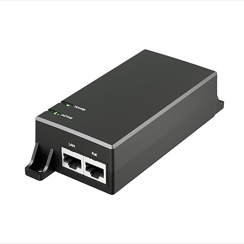 Gigabit PoE Injector 48V 15W, IEEE802.3af Power Over Ethernet PoE Adapter, Single Port PoE Power Injector for IP Camera Wireless/Wireless Access Point