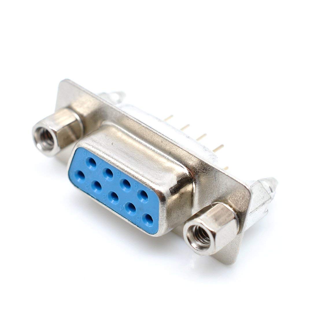 GANASOME 5 Pcs DP9 Female D-Sub PCB Connectors with 9 Pins, 180-Degree Lock Screw