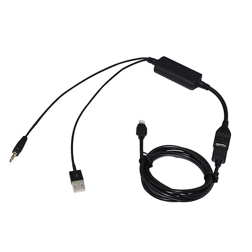 Yongjiangxia USB 3.5Mm Aux Interface Cable Compatible with BMW X3 X5 Series 3 5 Mini Charging Play Music