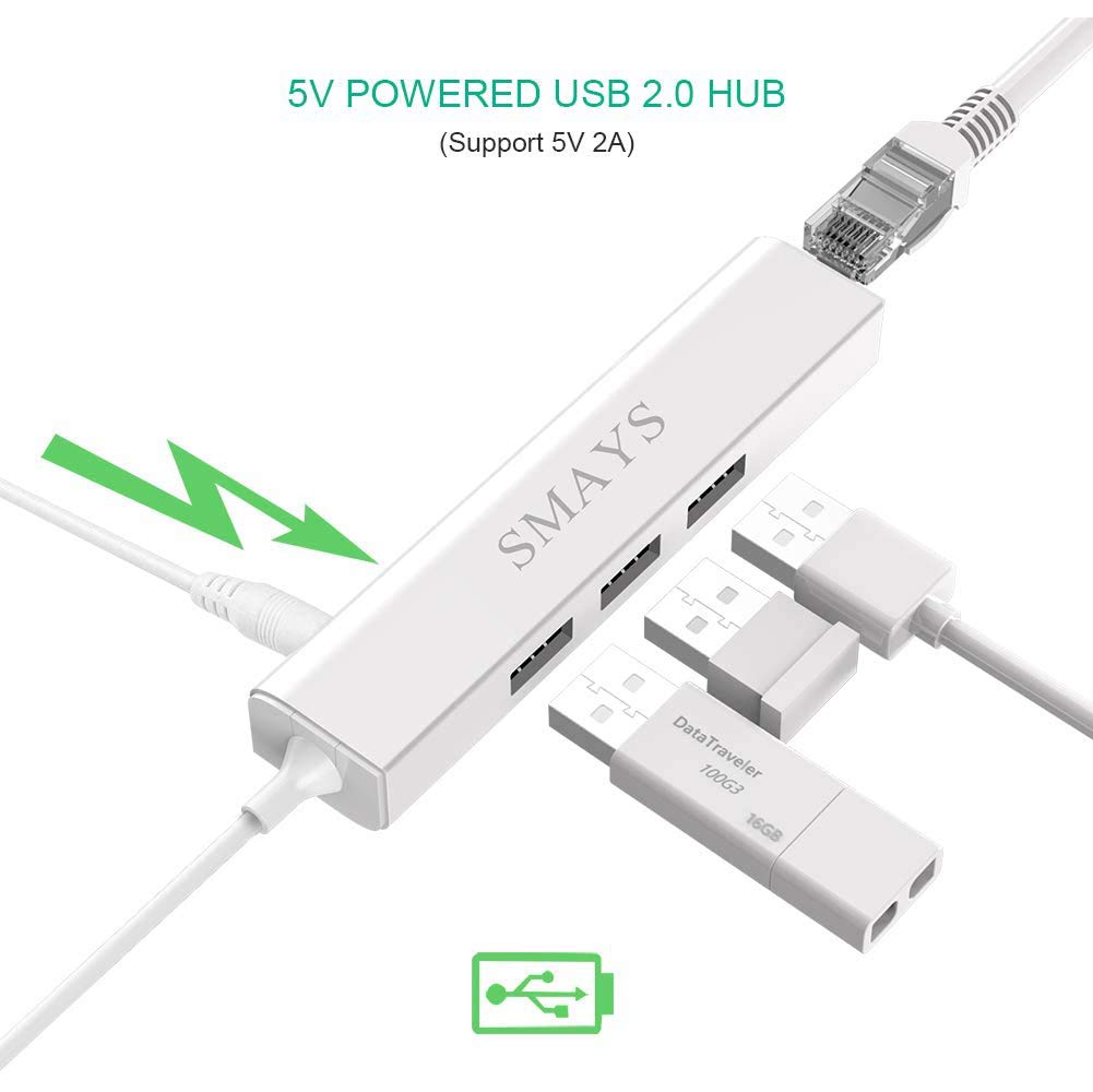 Micro USB OTG to Ethernet Adapter with Powered Hub - Compatible with Raspberry Pi Zero, Older Android Devices, and Google Chromecast