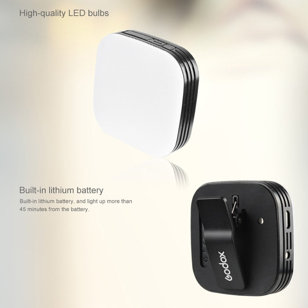 Godox LEDM32 Mini Video Light Smartphone Selfie LED Camera Light with Built-in Lithium Battery for iPhone iPad Sumsung All Kinds Photography Phones