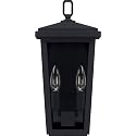 Capital Lighting 926221BK Donnelly Clear Glass Outdoor Wall Sconce, 2-Light 120 Total Watts, 15" H x 7" W, Black