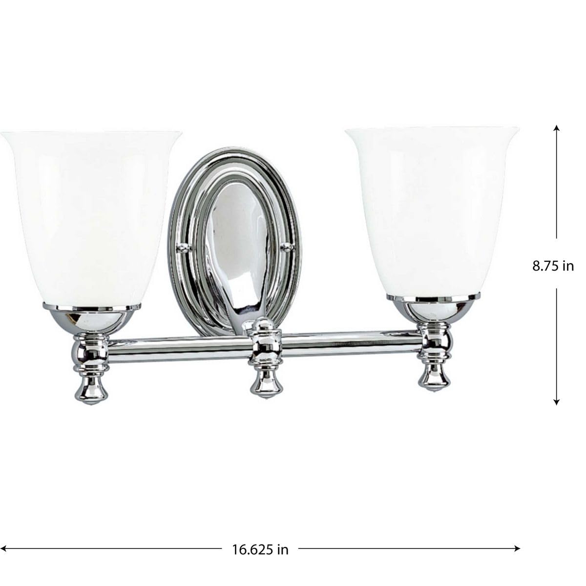 Progress Lighting P3028-15 Victorian Bath & Vanity, 16-5/8-Inch Width x 8-1/2-Inch Height, Chrome