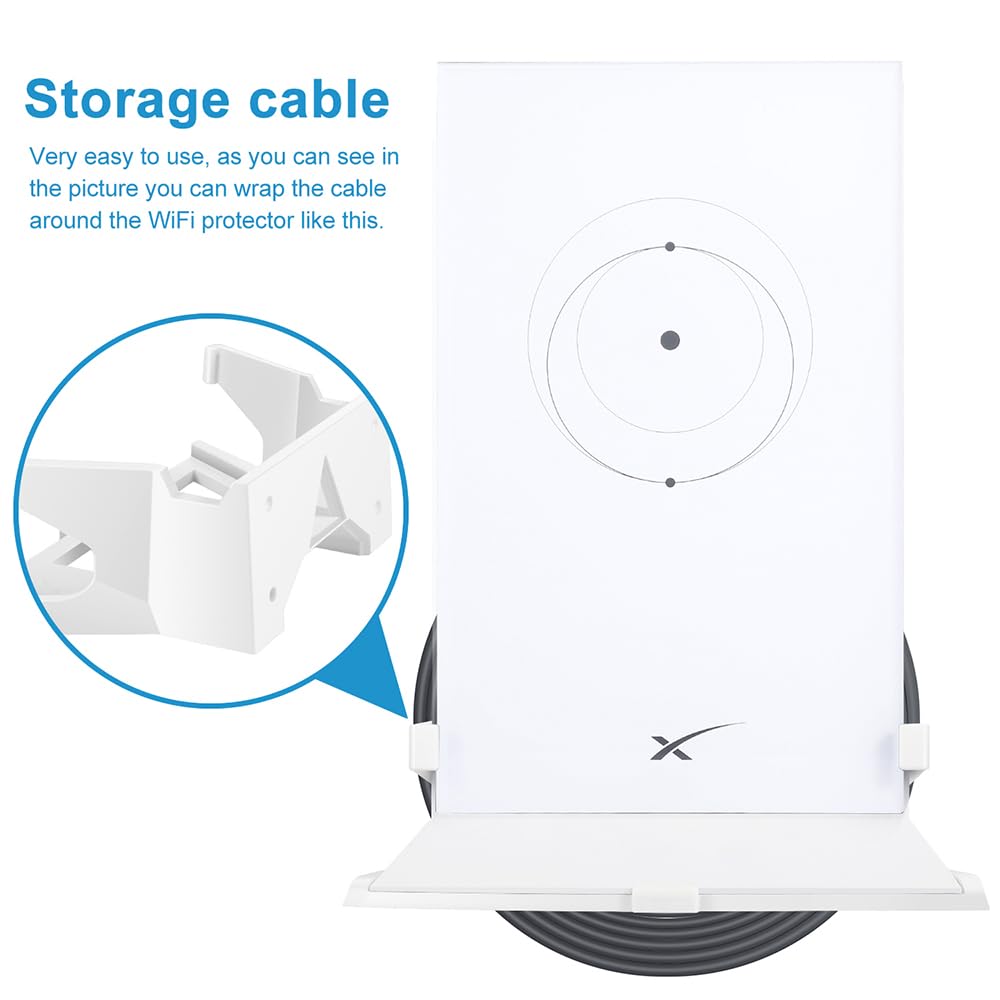 Sactulaz for Starlink Router Mount and Cable Wrap Cord Around Back of the Bracket for a Clean Look and Appearance,Starlink Gen2 Router Wall Mount WiFi