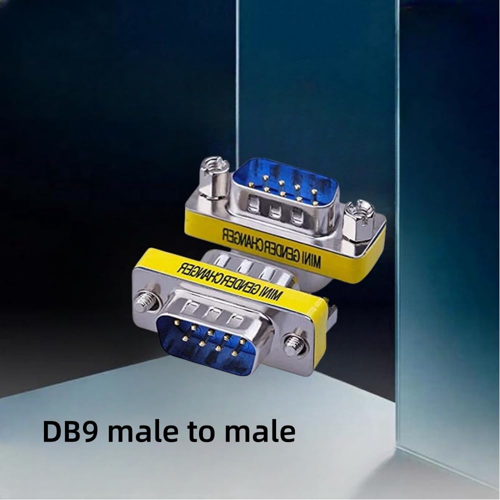 LuoQiuFa 2 Pack Rs232 Serial Cable 9 Pin DB9 Male to Male Gender Changer Coupler Adapter Connector