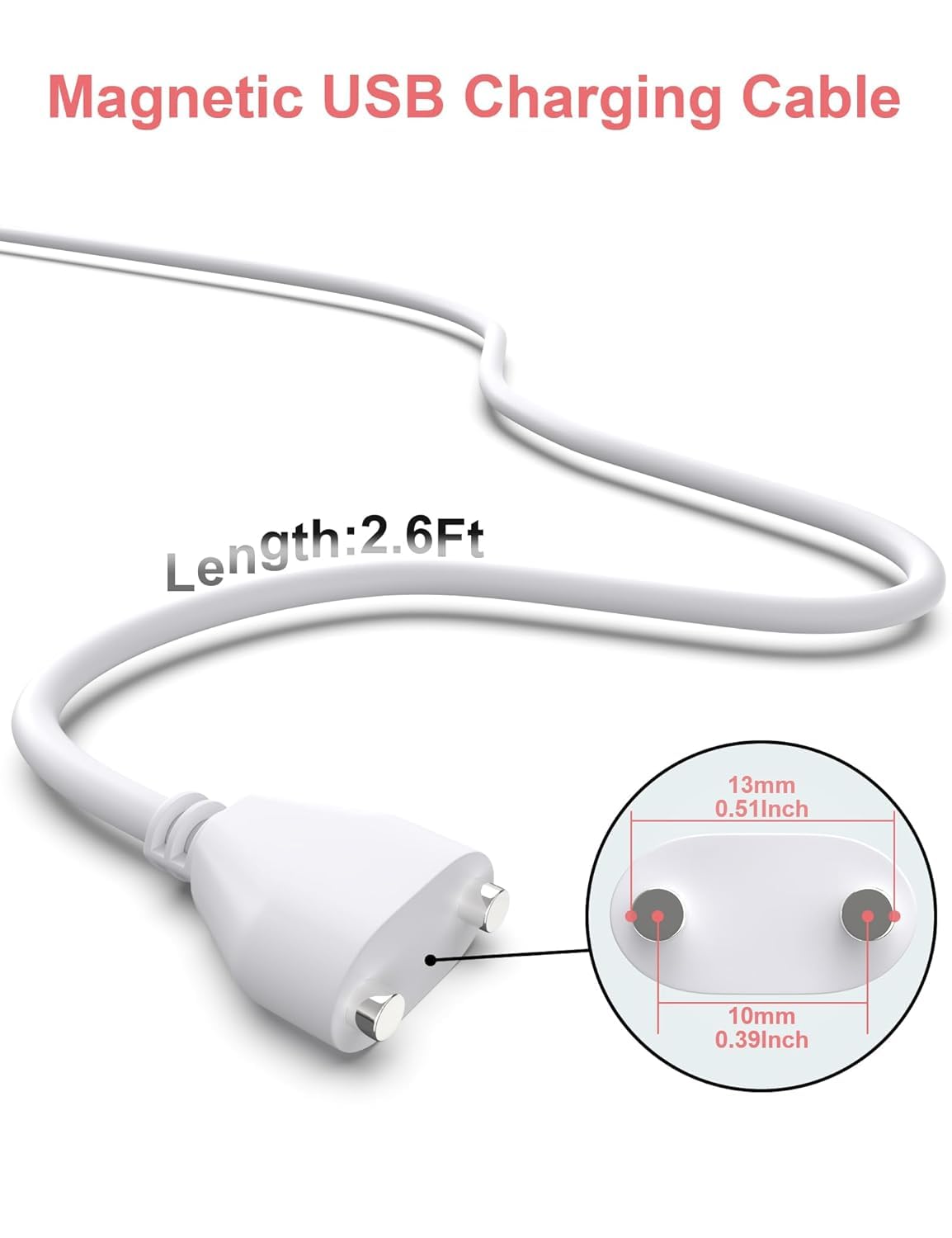Bicmice Magnetic USB DC Charger Cable Replacement Charging Cord-(10MM/0.39Inch)