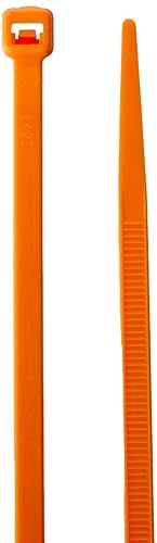 Morris 20617 Nylon Cable Tie with 50-Pound Tensile Strength, 8-Inch Length, Orange, 100-Pack
