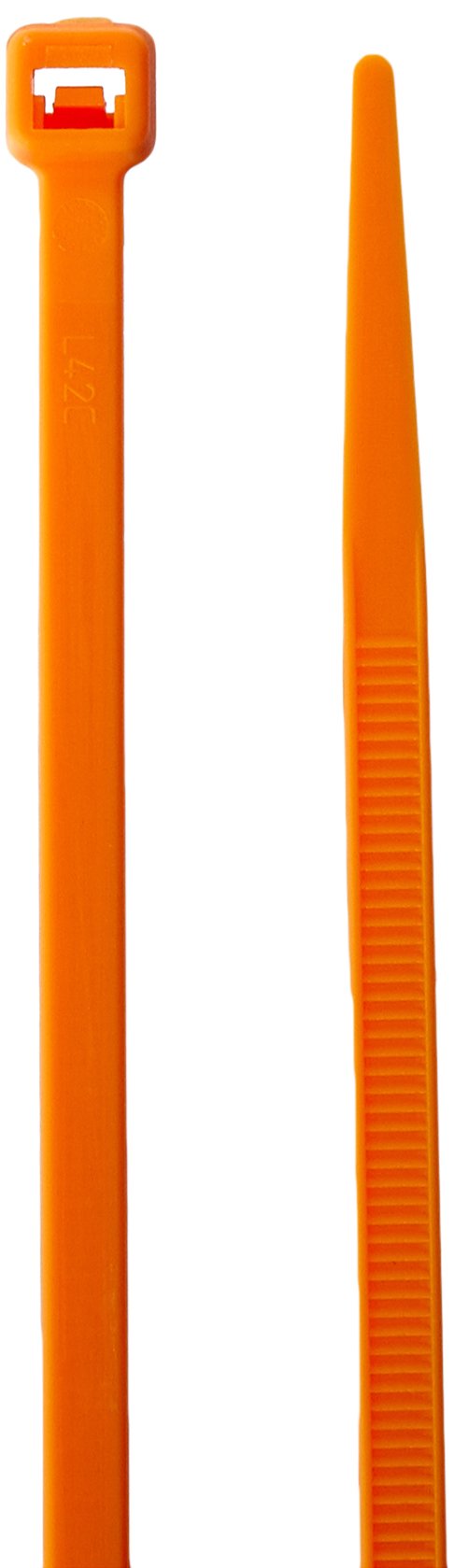 Morris 20617 Nylon Cable Tie with 50-Pound Tensile Strength, 8-Inch Length, Orange, 100-Pack