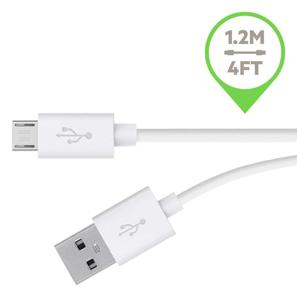 ienza Replacement Long (10-Ft) Micro USB Charge Cable Wire for Xbox One and PlayStation PS4 Controller (White)