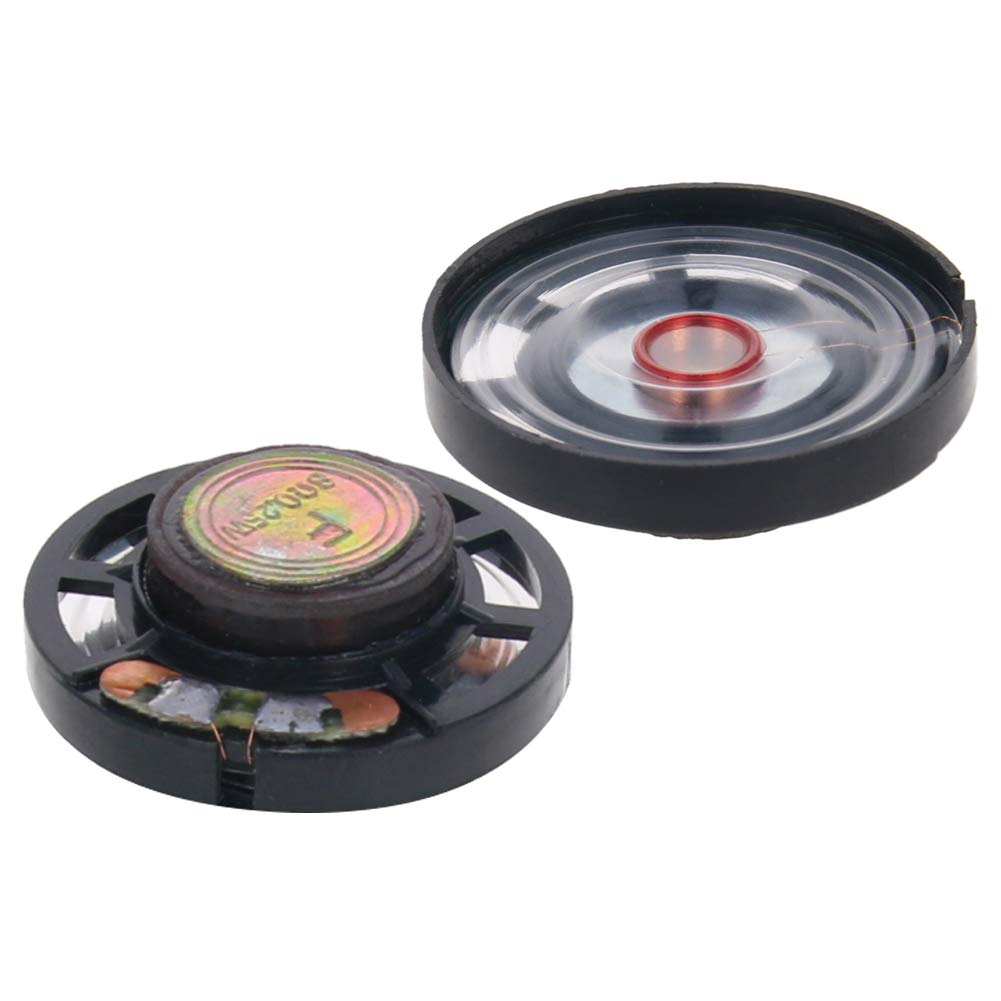 Fielect 10Pcs DIY Magnetic Speaker 0.25W 8 Ohm Internal Magnet Loudspeaker Speaker Round Shape Replacement Loudspeaker, 29mm Diameter