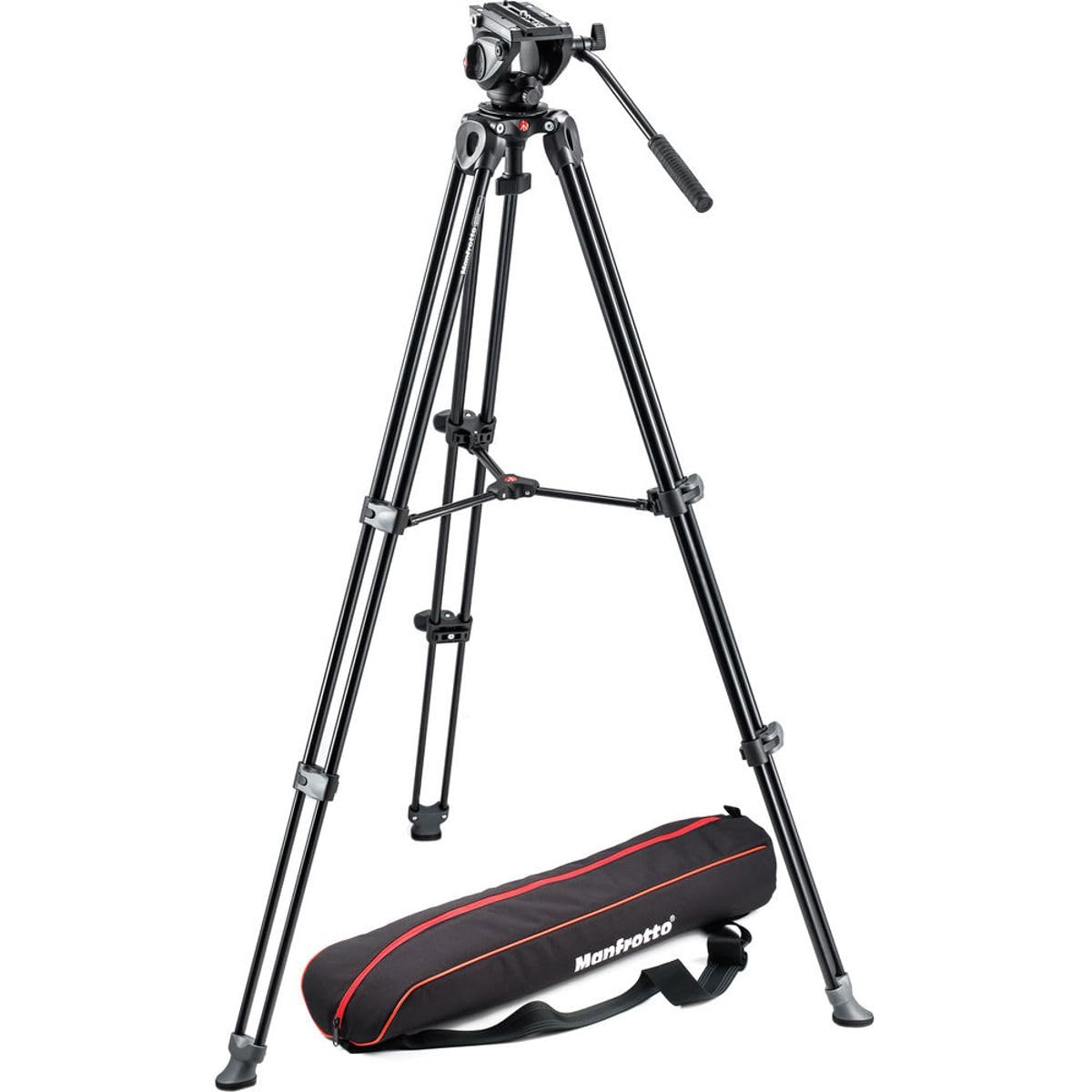 Manfrotto MVK500AM, Lightweight Fluid Video System, Head Included, Professional Tripod, Compatible with Interchangeable Lens Cameras and DSLR bodies