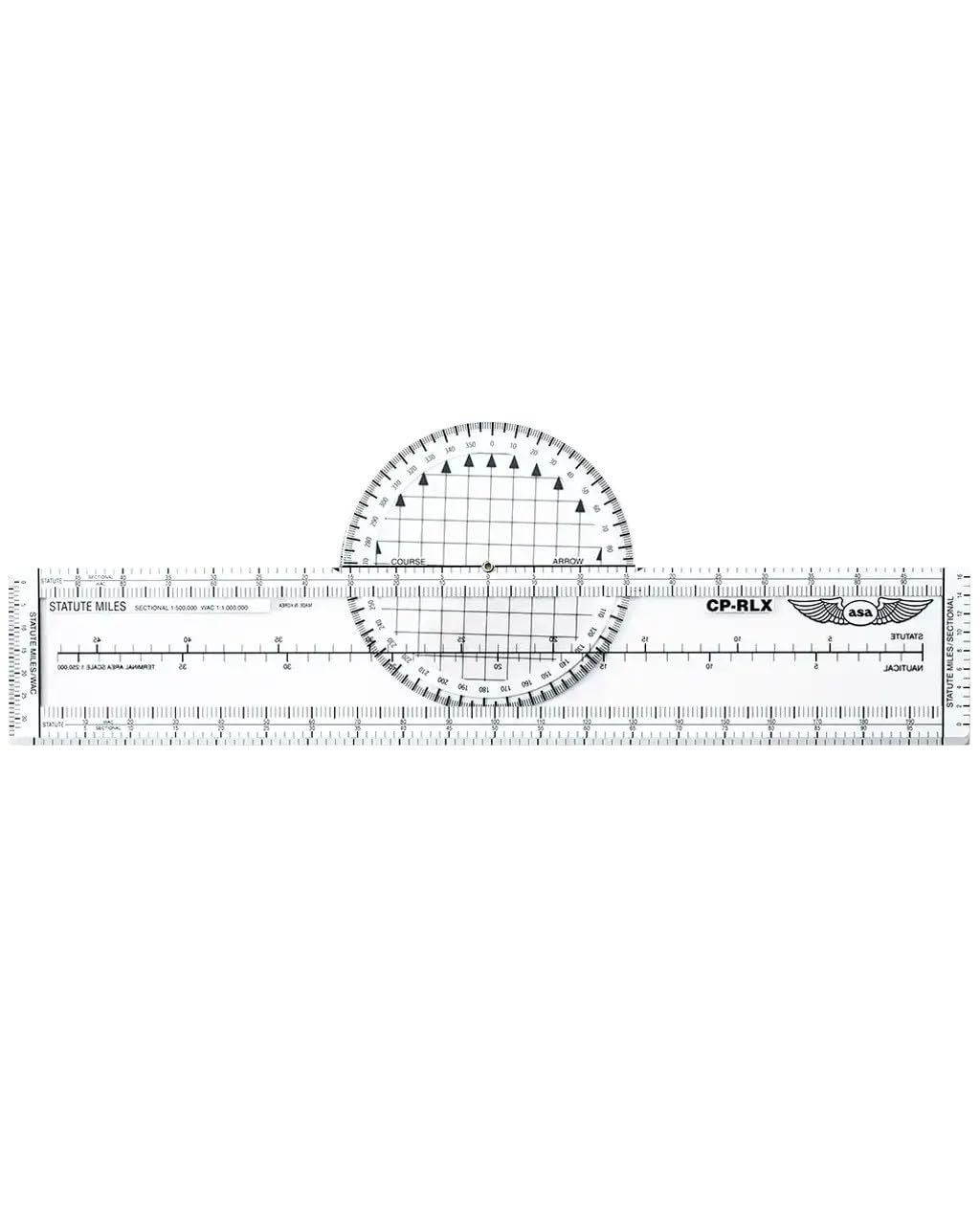 ASA Ultimate Rotating Plotter, CP-RLX, Aeronautical Chart Plotter for Student Pilot Flight Planning, Durable Resin Resists Extreme Temperatures.