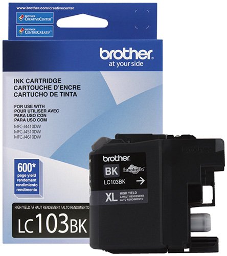 Brother international - lc103bk - high yield black ink cartridge