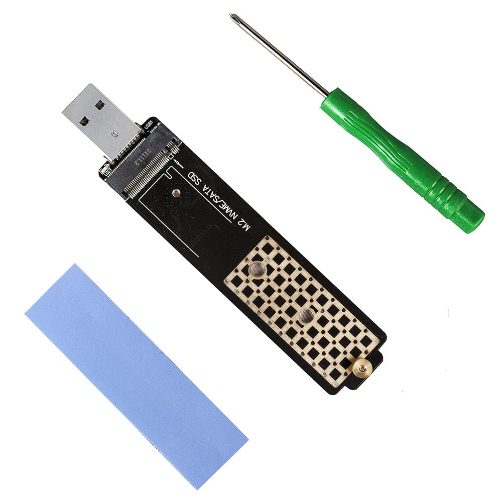 Qphone12 M.2 to USB Adapter, USB3.1 to M.2 NVME Hard Disk Enclosure NGFF PCI-E Protocol, Compatible with NVMe (PCI-e) M Key SSD & (B+M Key SATA Based)