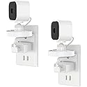 VOMENC 2 Pack Blink Mini Outlet Wall Mount, 360 Degree Swivel AC Outlet Wall Plug Mount Stand Holder Bracket - No Messy Wires or Wall Damage