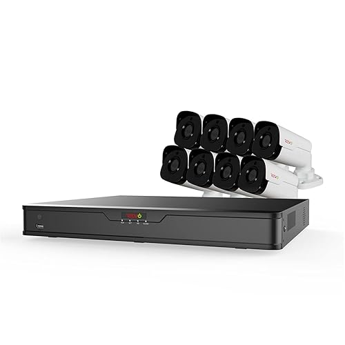 Revo America Ultra 16 Ch. 4TB HDD IP NVR Video Surveillance System, 8 x 4MP Indoor/Outdoor IP Bullet Cameras - Remote Access via Smart Phone, Tablet