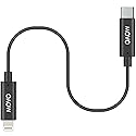 Movo IMA-5 USB-C to 11.8" (30CM) Lightning Microphone Adapter Cable - Connect USB-C Shotgun Mics to iPhone/iPad - Compatible X1, X1-MINI, VXR10-AI