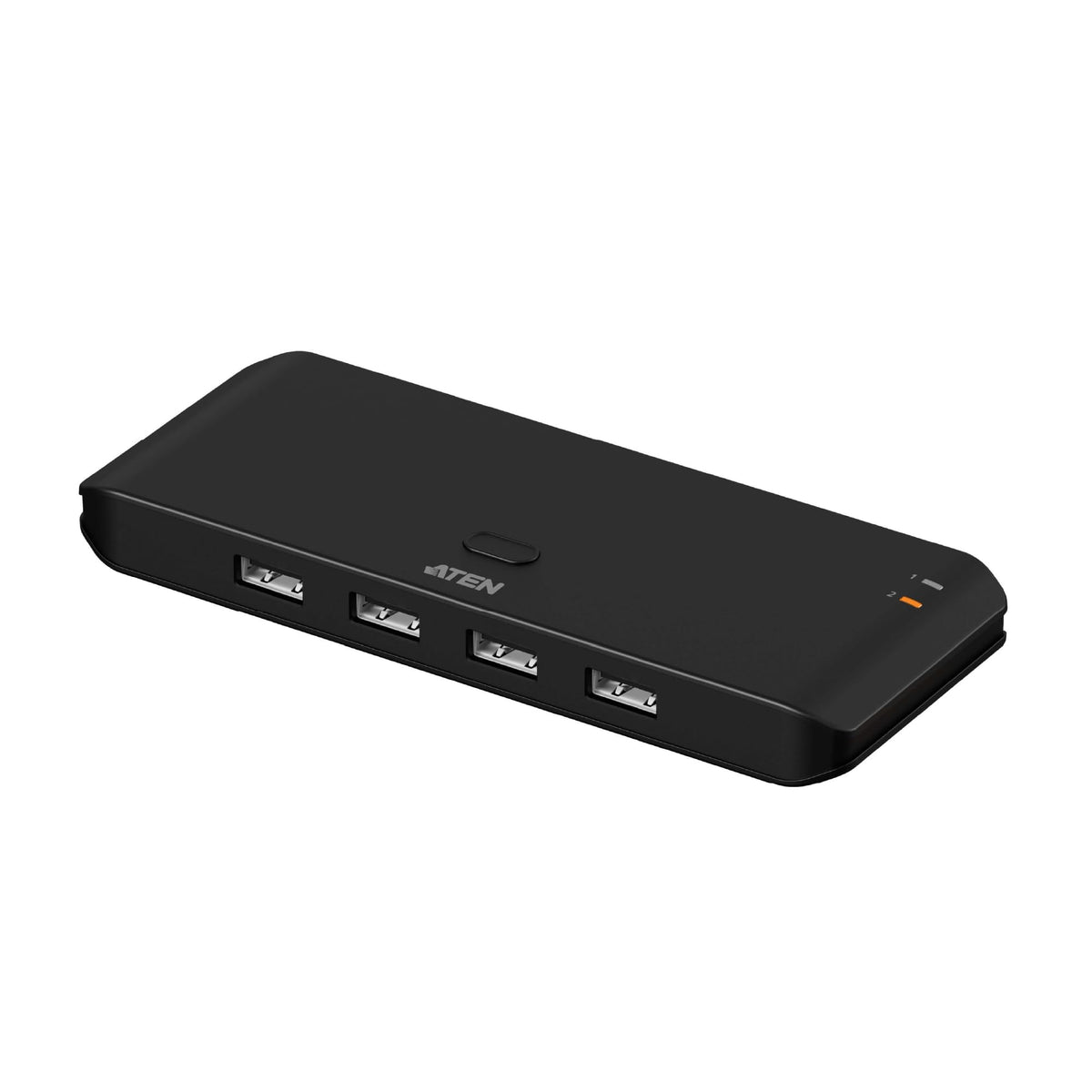 ATEN Essentials US4224 2 x 4 USB 2.0 Sharing Switch, Share 4 USB Peripherals Between Two Computers, 480 Mbps, Quick Switch, Compact, Windows, macOS