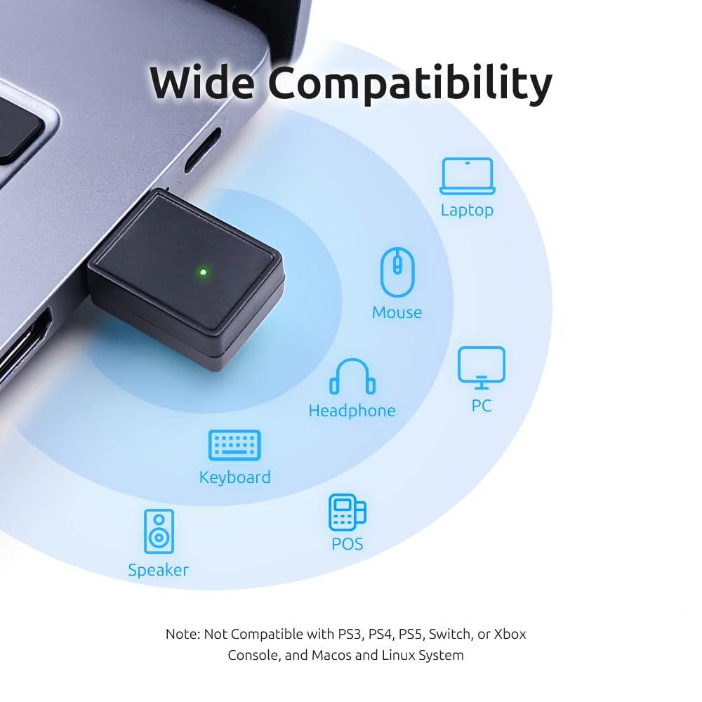 Feasycom FSC-BP101Y Classical/BLE BT5.2 Dual-Mode Dongle 2.4GHz Transceiver Mini Windows USB Bluetooth Adapter