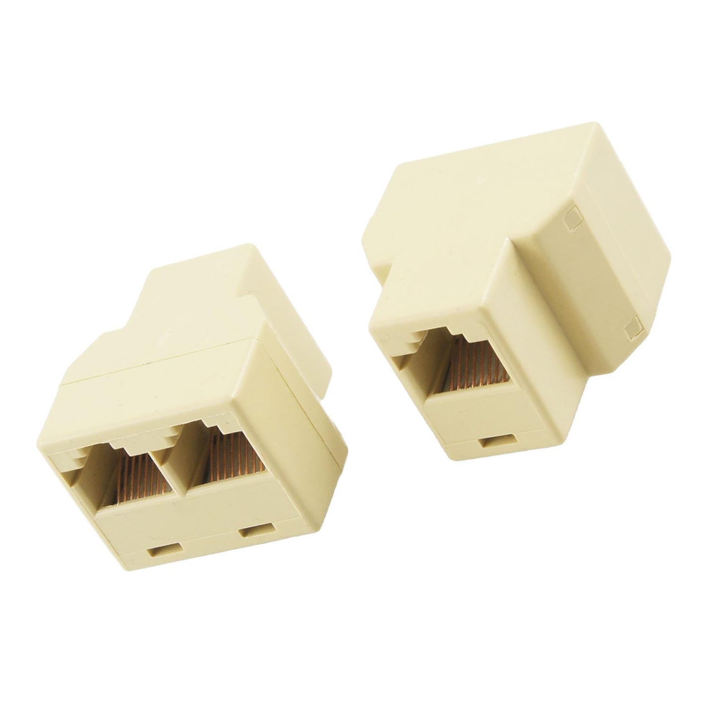 uxcell 2 Pcs 3 Way RJ45 LAN Network Ethernet Splitter Connector Khaki
