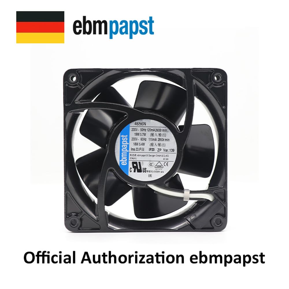 for ebmpapst Fan 4656N 230V AC Fan 19/18W 120/115mA 12038 120 * 120 * 38mm 2650rpm Axial Wind Power Industrial Electrical Wind Circle Cabinet Oven