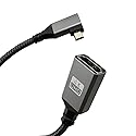 Seadream 4K Angled Micro HDMI to HDMI Adapter Cable;8inch 90°Degree Micro HDMI Left Aangled Male to HDMI 2.0 Female Nylon Braided Cable (Type D
