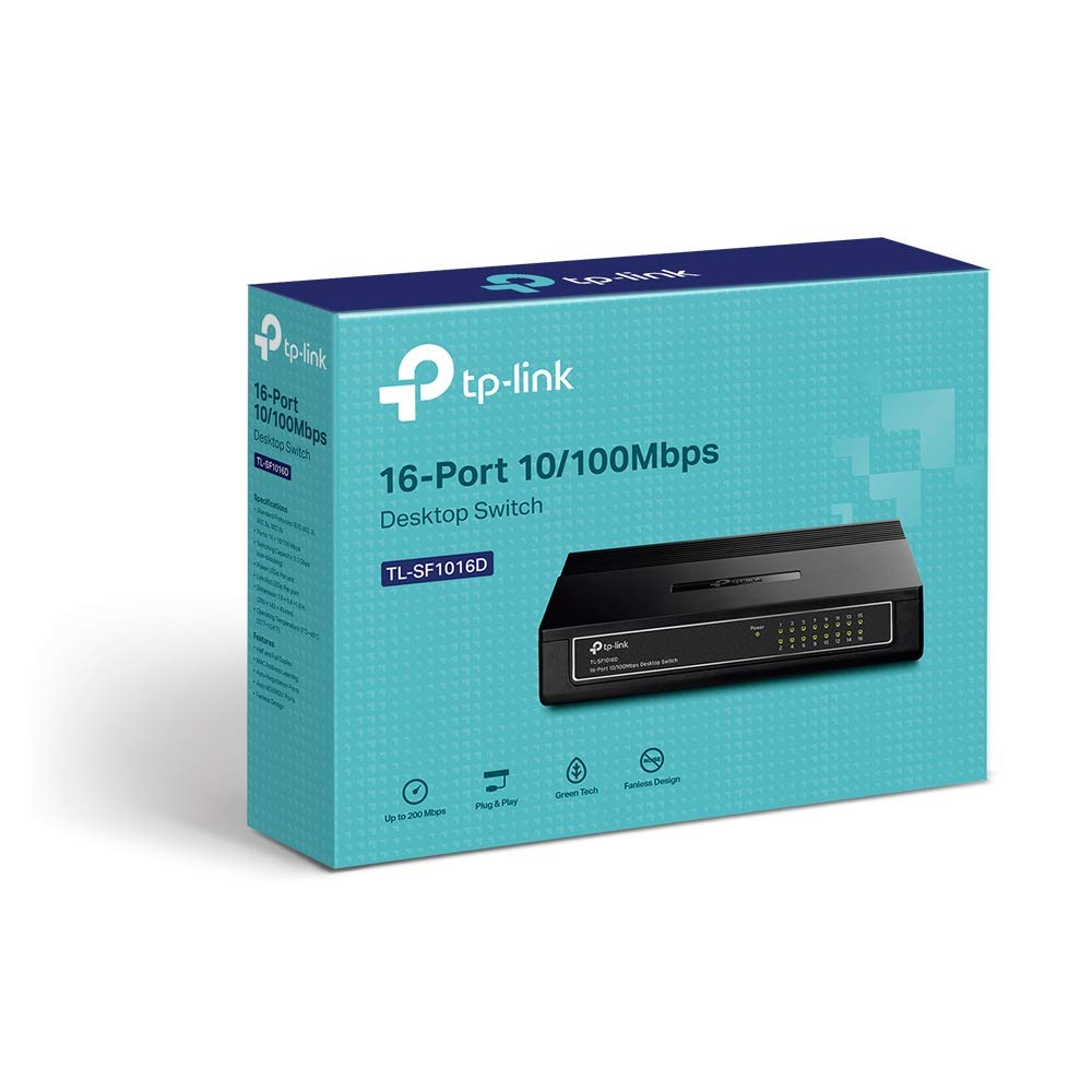 TP-Link 2KA4926 TL-SF1016D 16-Port 10/100Mbps Desktop Switch, 3.2Gbps Capacity