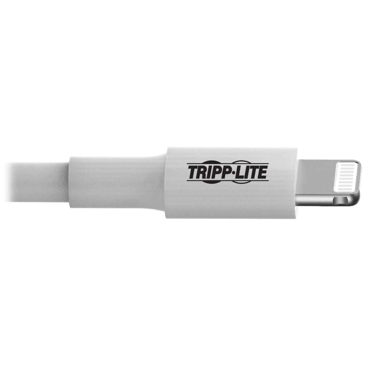 Tripp Lite Apple MFI Certified 10-Feet 3M Lightning to USB Cable Sync Charge iPhone/iPod/iPad - White (M100-010-WH)