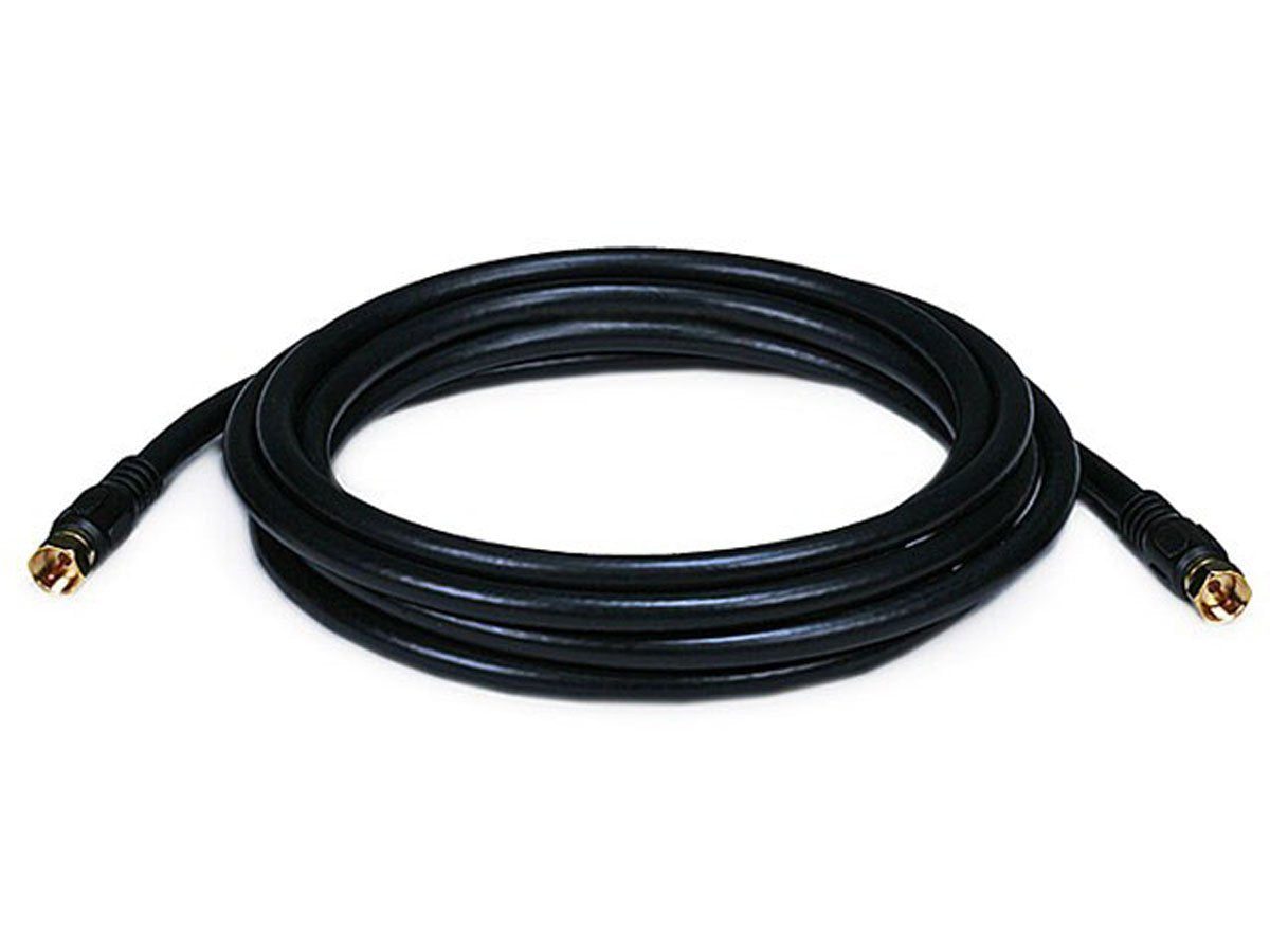 Monoprice RG6 Coaxial Cable with F Type Connector - Quad Shield, CL2 Rated, 10 Feet, Black
