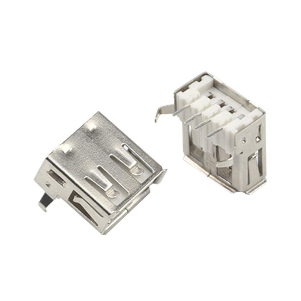 XINGYHENG 100Pcs USB Standard Port Female Solder Right Angle 4Pin Plug Soldering Jacks Connector