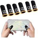 3 Pair Black Patterns Gaming Finger Sleeves Breathable Fingertips Gameler Sweatproof Games-Slip Thumb GR9l5 Gloves for Mobile Cell Phone Gaming Finger